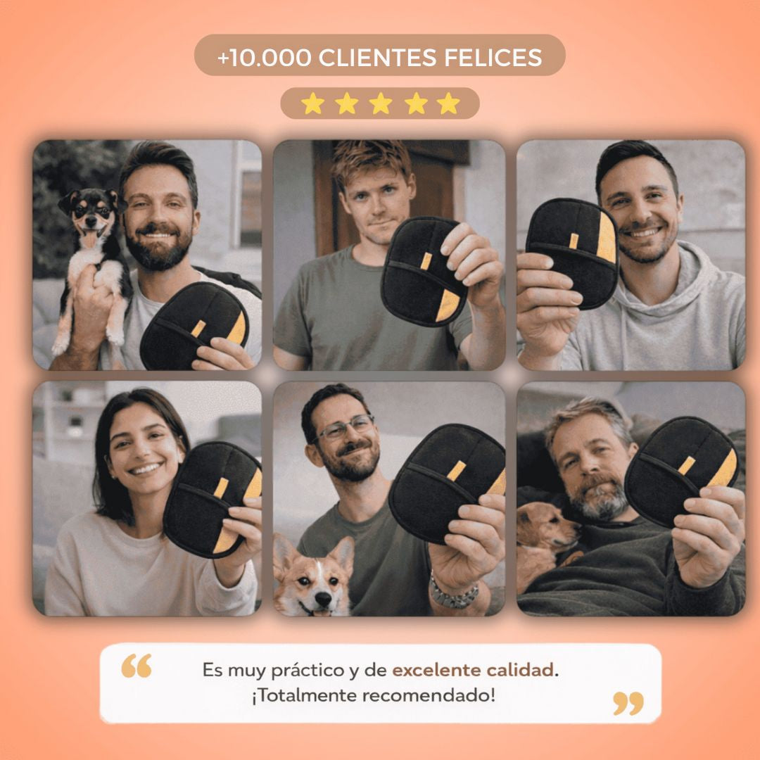 ¡Elimina el pelo de tu mascota en segundos! Manopla Quitapelos PetHair Off™ + Pelota Antiestres GRATIS