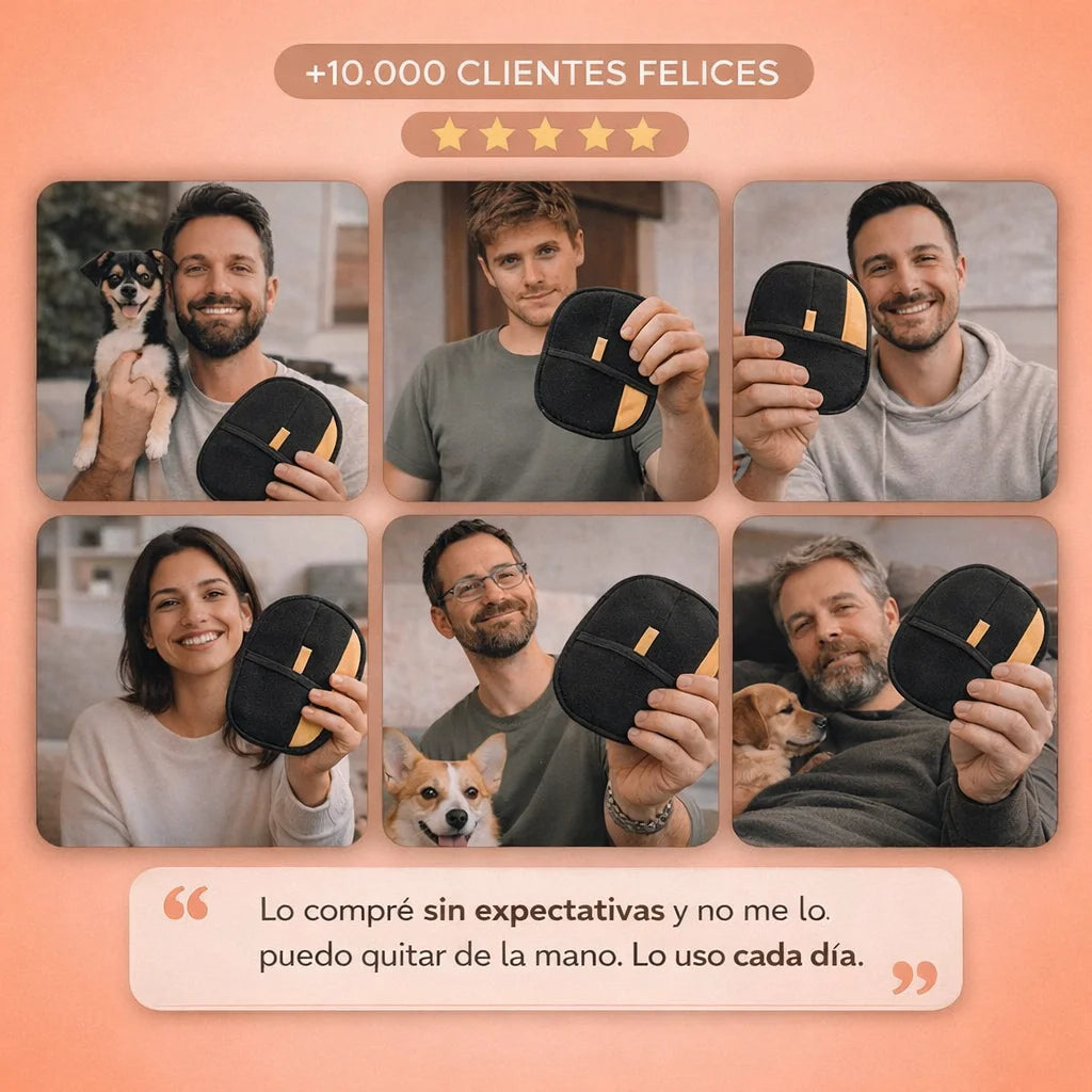 ¡Elimina el pelo de tu mascota en segundos! Manopla Quitapelos PetHair Off™ + Pelota Antiestres GRATIS